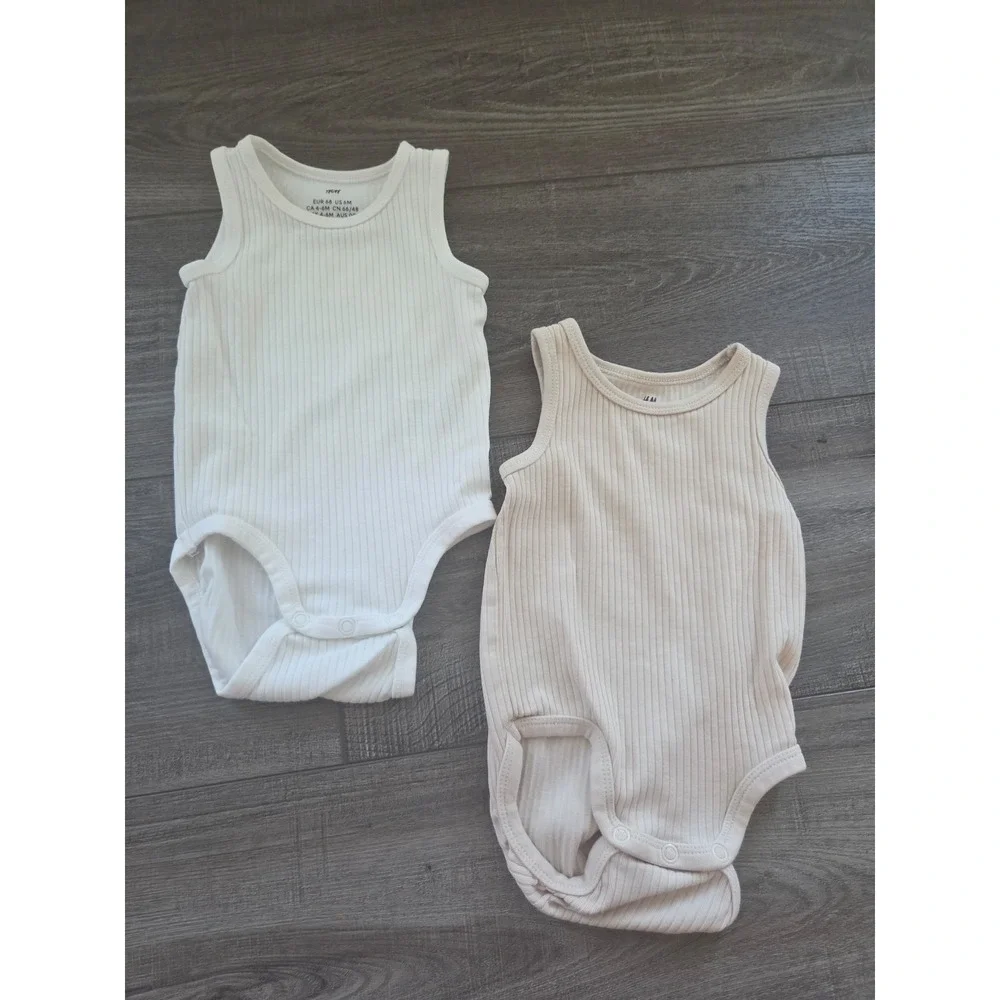 H&m baby boy ribbed bodysuits 6 mos‎